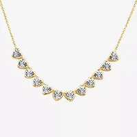F / Si2) Womens 1/ CT. T.W. Lab Grown White Diamond 14K Gold Over Silver Heart 18 Inch Pendant Necklace