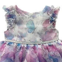 Blueberi Boulevard Little & Big Kid Girls Short Sleeve Flutter A-Line Dress