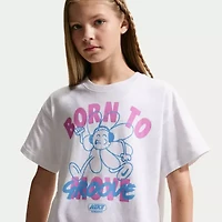 Nike Club Big Kid Girls Crew Neck Short Sleeve Oversized Graphic T-Shirt
