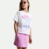 Nike Club Big Kid Girls Crew Neck Short Sleeve Oversized Graphic T-Shirt