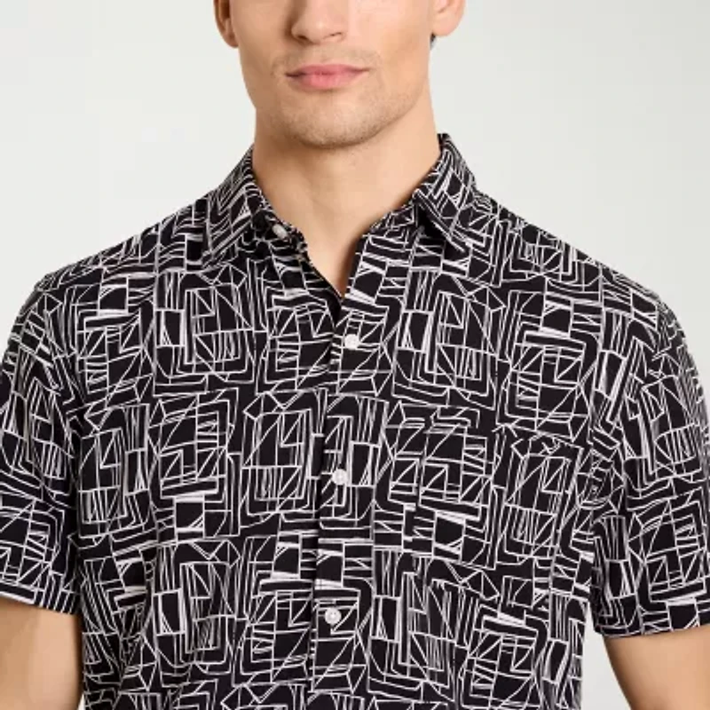 Van Heusen Weekend Mens Short Sleeve Camp Shirt