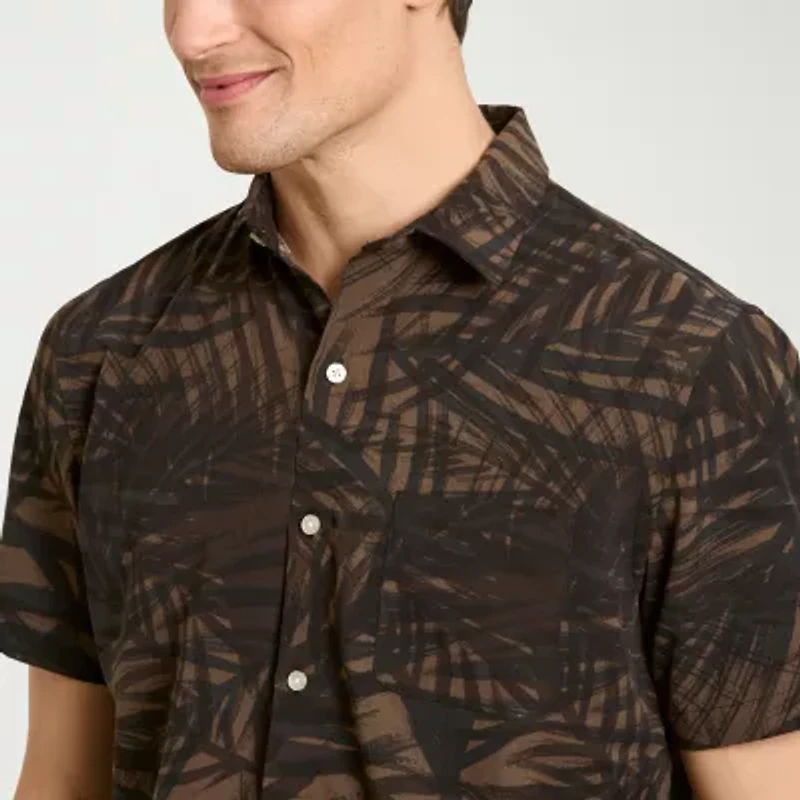 Van Heusen Weekend Mens Short Sleeve Camp Shirt