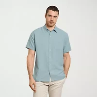 Van Heusen Weekend Mens Short Sleeve Camp Shirt