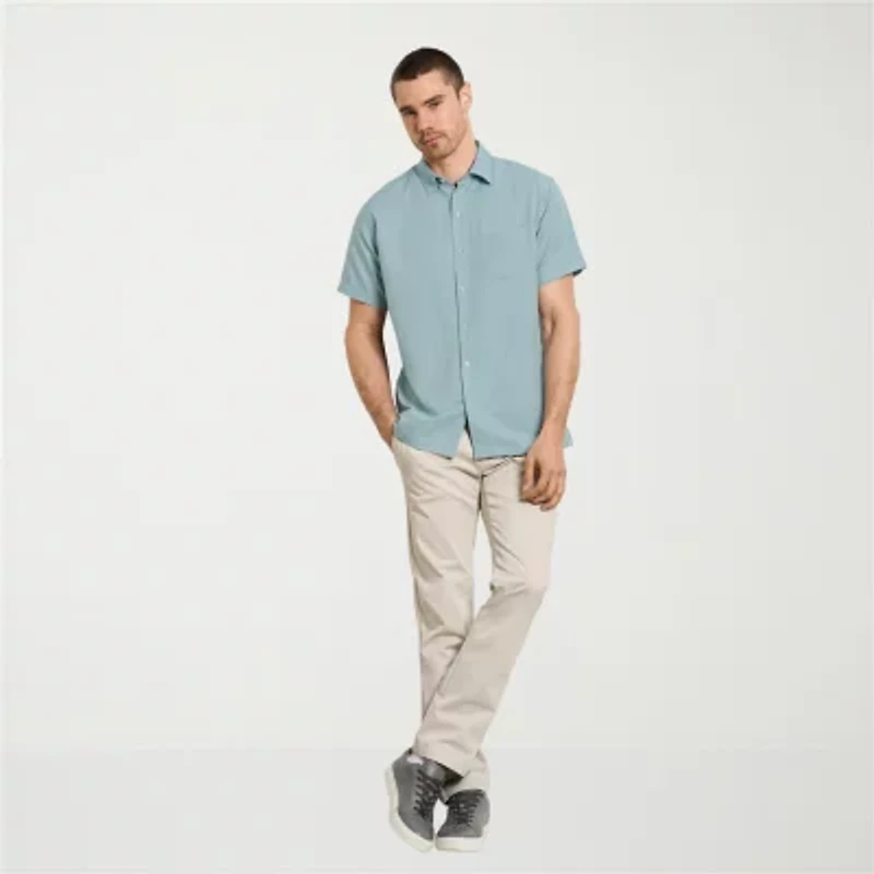 Van Heusen Weekend Mens Short Sleeve Camp Shirt