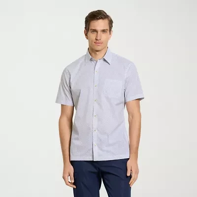 Van Heusen Originals Mens Short Sleeve Regular Fit Button-Down Shirt