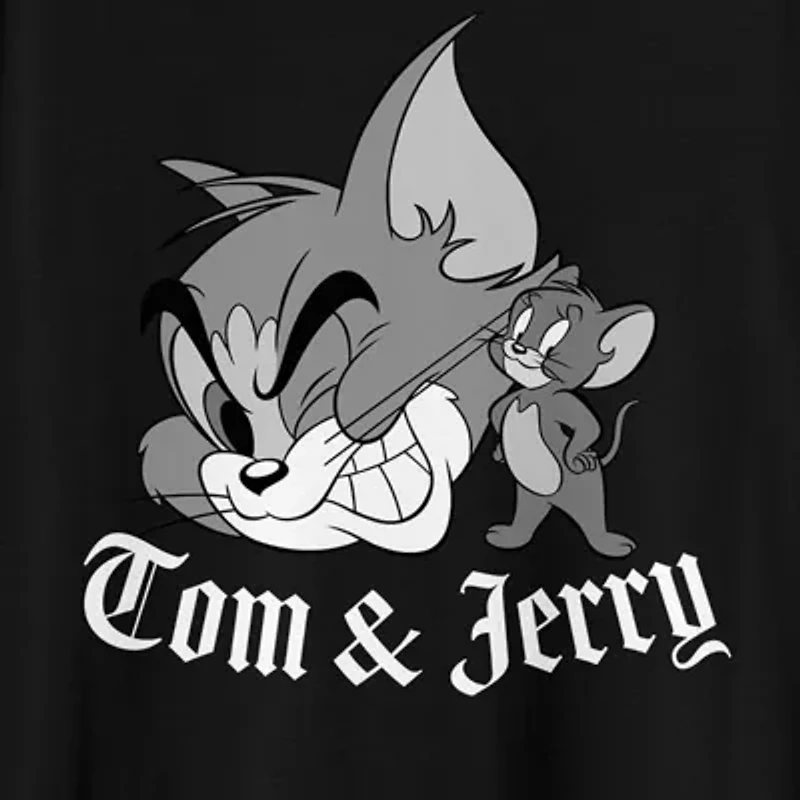 Mens Crew Neck Short Sleeve Classic Fit Tom and Jerry Big Tall Graphic T-Shirt