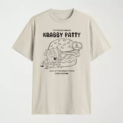 Mens Crew Neck Short Sleeve Classic Fit Spongebob Big and Tall Graphic T-Shirt