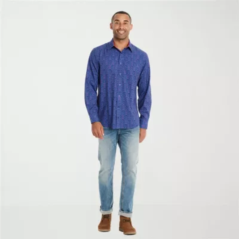 Nick Graham Mens Regular Fit Easy Care Long Sleeve Dress Shirt