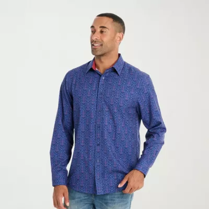 Nick Graham Mens Regular Fit Easy Care Long Sleeve Dress Shirt