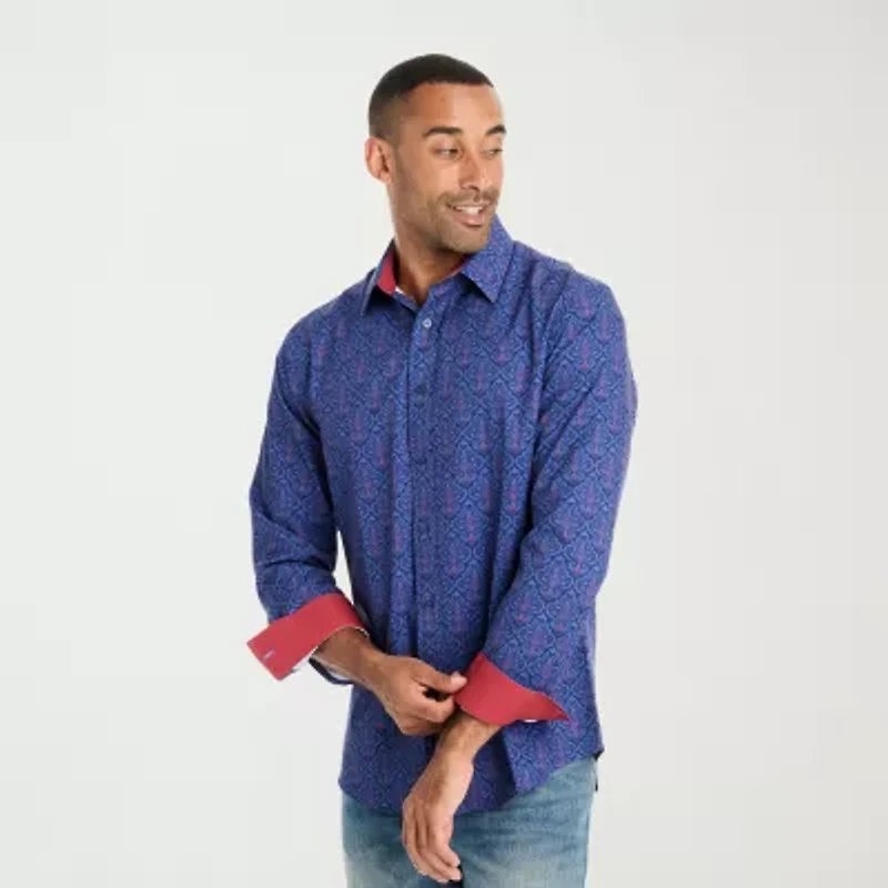 Nick Graham Mens Regular Fit Easy Care Long Sleeve Dress Shirt