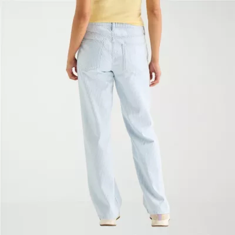 Arizona Womens Juniors Short Low Rise Straight Leg Jean