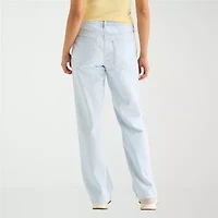 Arizona Womens Juniors Short Low Rise Straight Leg Jean