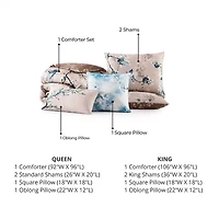 Bebejan Blue Blossom 5-pc. Midweight Reversible Comforter Set