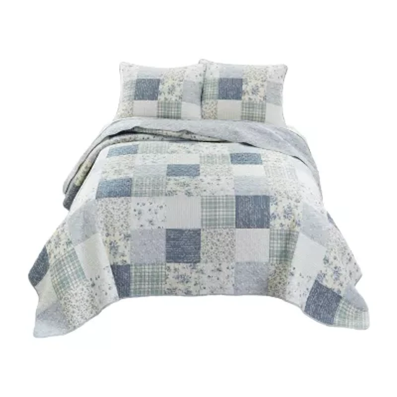 Donna Sharp Blue Pastures Easy Care Quilt Set