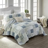 Donna Sharp Blue Pastures Easy Care Quilt Set