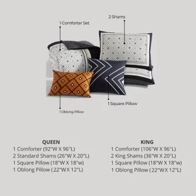 Bebejan Geometric 5-pc. Midweight Reversible Comforter Set