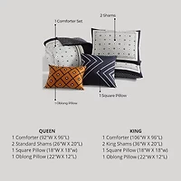 Bebejan Geometric 5-pc. Midweight Reversible Comforter Set