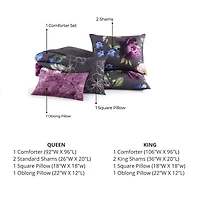 Bebejan Elegant Blossoms 5-pc. Midweight Reversible Comforter Set