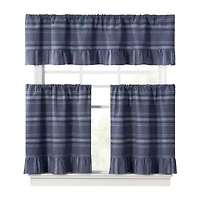 Martha Stewart Ruffle Stripe 2-pc. Rod Pocket Window Tier