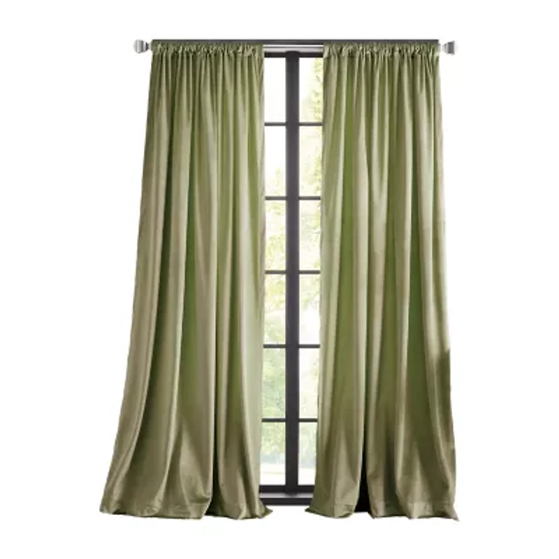 Martha Stewart Martha'S Velvet Back Tab Room Darkening Set of 2 Curtain Panel