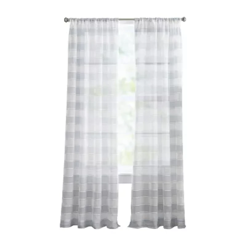 CHF Harbor Rod Pocket Sheer Set of 2 Curtain Panel