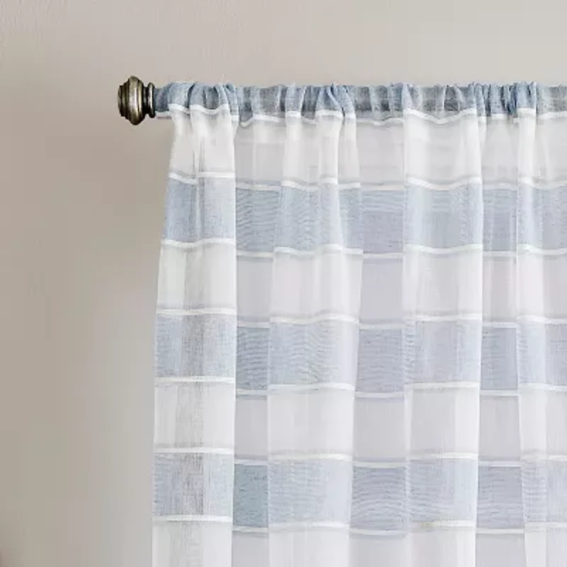 CHF Harbor Rod Pocket Sheer Set of 2 Curtain Panel