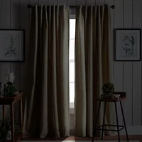 Martha Stewart Lido Rod Pocket Back Tab Blackout Set of 2 Curtain Panel