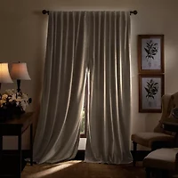 Martha Stewart Lucca Velvet Rod Pocket Blackout Set of 2 Curtain Panel