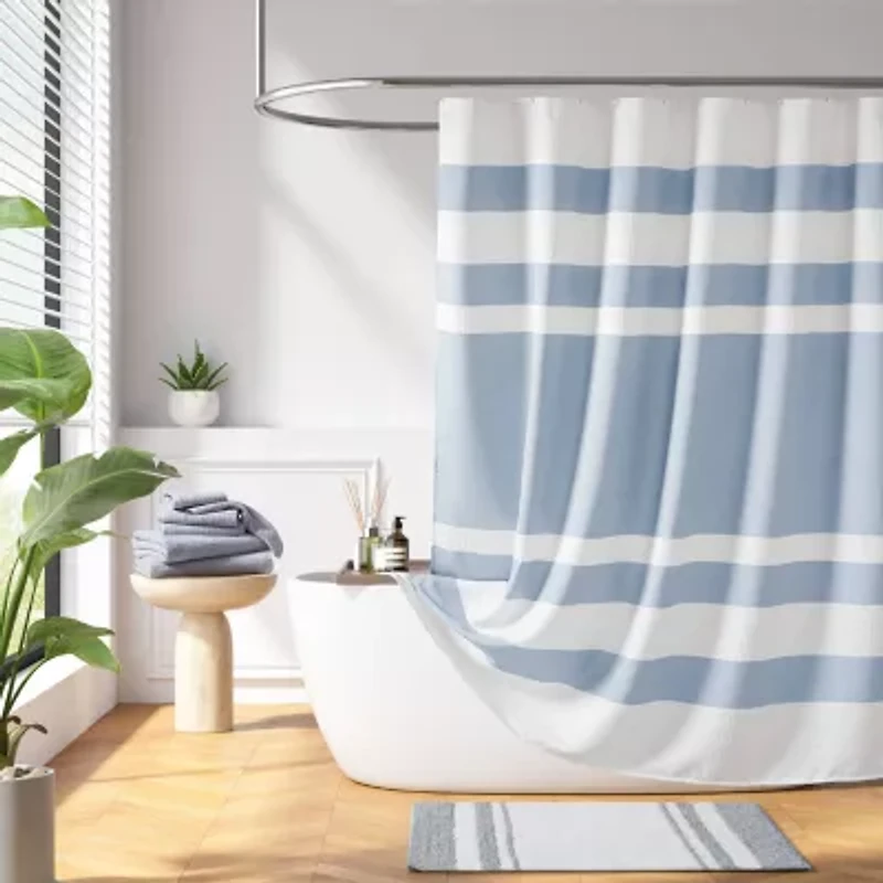 Madison Park Spa Waffle  With 3m Treatment Shower Curtain