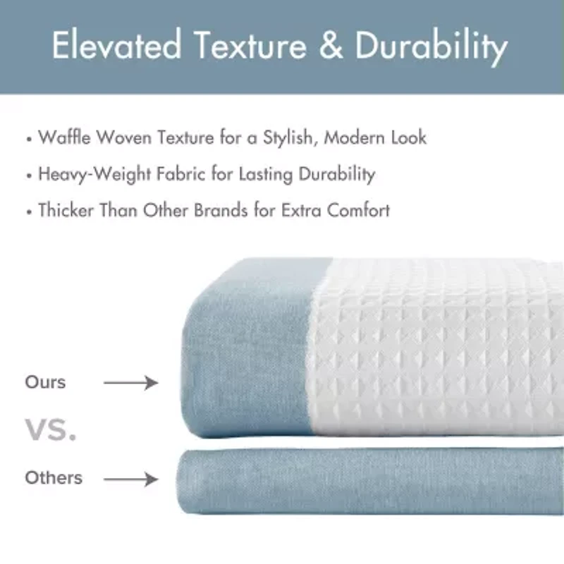 Madison Park Spa Waffle  With 3m Treatment Shower Curtain