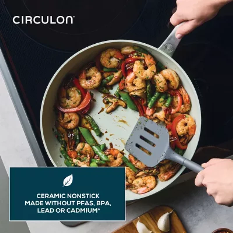 Circulon Halo with LaserDefense Ceramic Nonstick 12" Covered Frypan