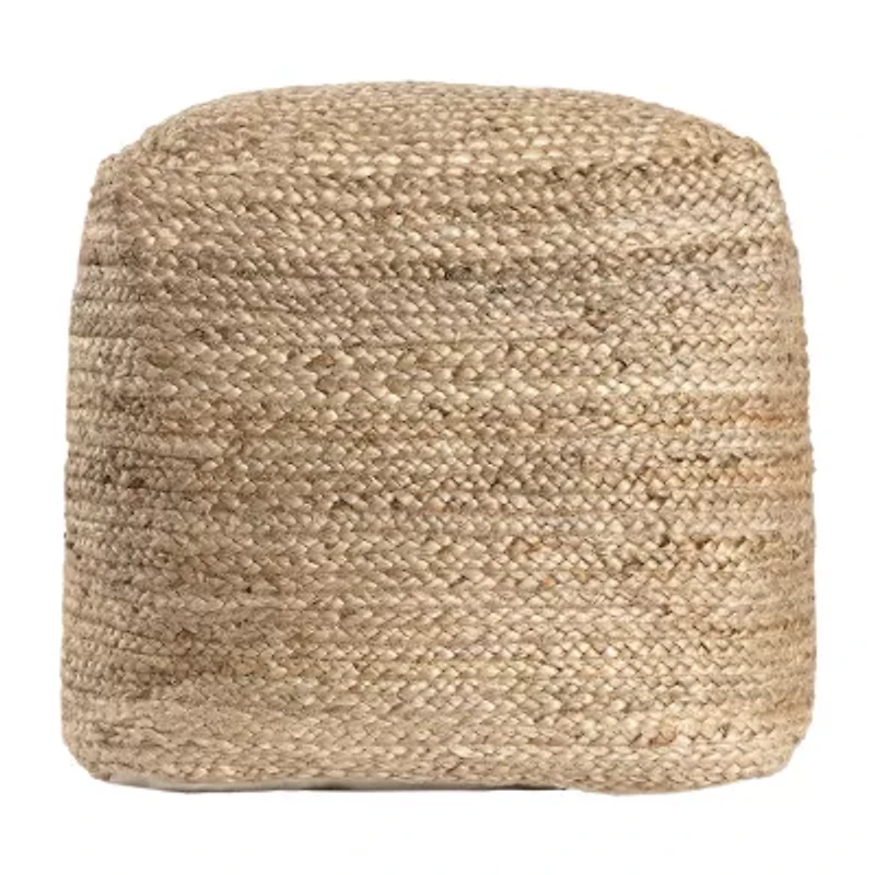 LR Home Layla 18" Handmade Jute Pouf