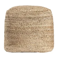 LR Home Layla 18" Handmade Jute Pouf