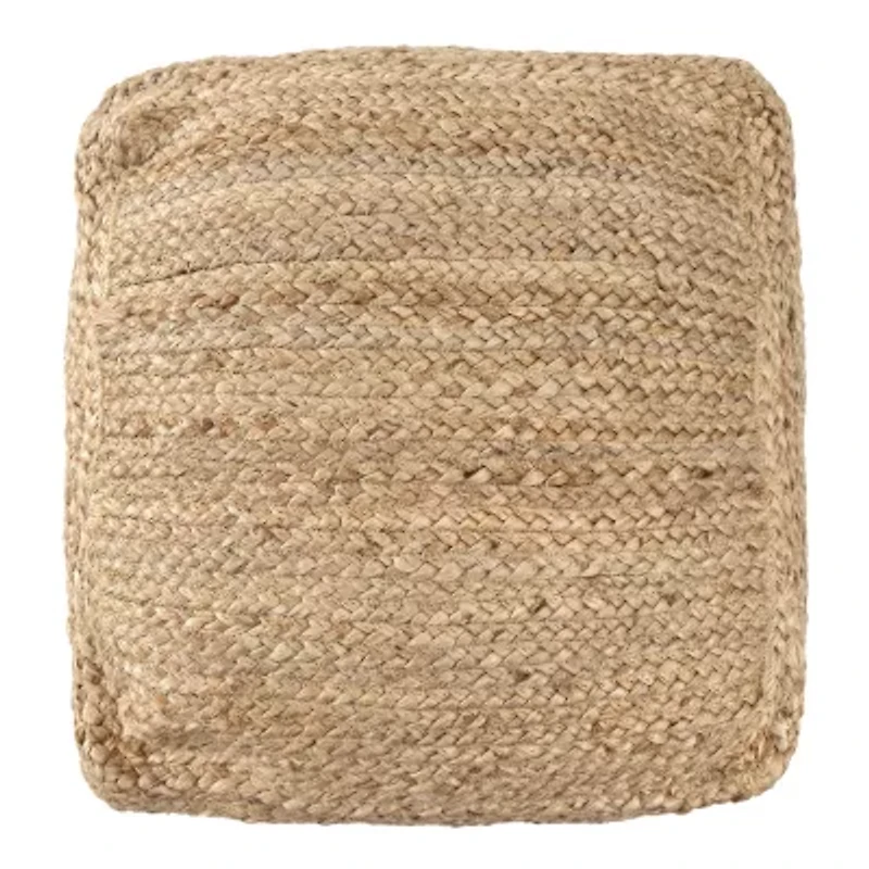 LR Home Layla 18" Handmade Jute Pouf