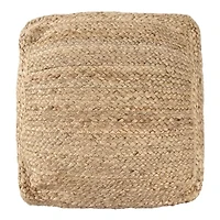 LR Home Layla 18" Handmade Jute Pouf