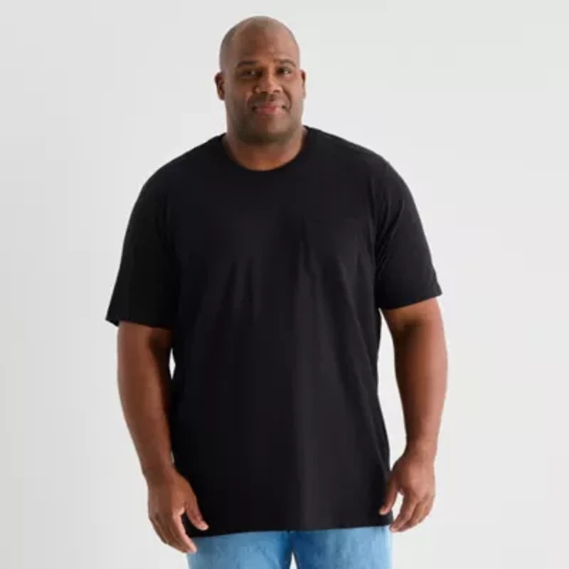 mutual weave Mens Easy-on + Easy-off Crew Neck Short Sleeve Adaptive Big and Tall T-Shirt
