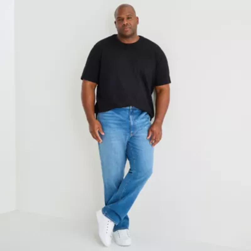 mutual weave Mens Easy-on + Easy-off Crew Neck Short Sleeve Adaptive Big and Tall T-Shirt