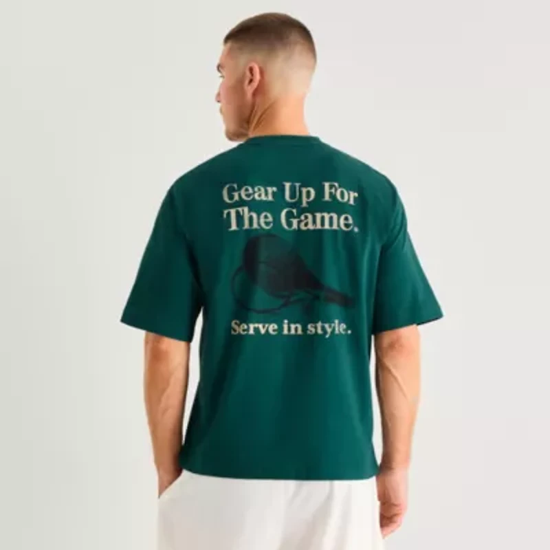 Xersion Mens Crew Neck Short Sleeve Oversized Graphic T-Shirt