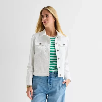 St. John's Bay Womens Tall Denim Lightweight Jacket