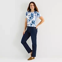 Liz Claiborne Womens Floral Pullover Sweater