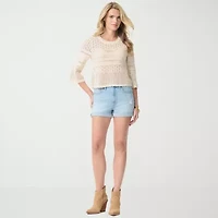 JS Jessica Simpson Womens Crew Neck 3/4 Sleeve Pullover Sweater