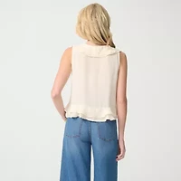 JS Jessica Simpson Womens V Neck Sleeveless Blouse