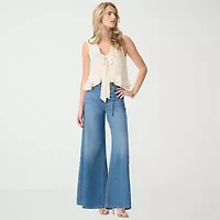 JS Jessica Simpson Womens V Neck Sleeveless Blouse