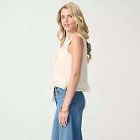 JS Jessica Simpson Womens V Neck Sleeveless Blouse