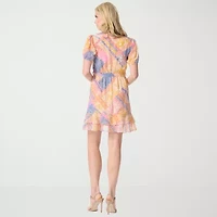 JS Jessica Simpson Womens Short Sleeve Wrap Dress