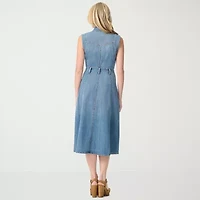 JS Jessica Simpson Womens Sleeveless Midi A-Line Dress