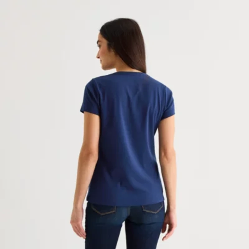 St. John's Bay Womens V Neck Short Sleeve T-Shirt