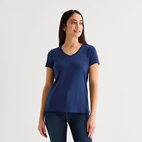 St. John's Bay Womens V Neck Short Sleeve T-Shirt