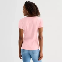 St. John's Bay Womens V Neck Short Sleeve T-Shirt