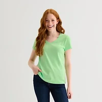 St. John's Bay Womens V Neck Short Sleeve T-Shirt